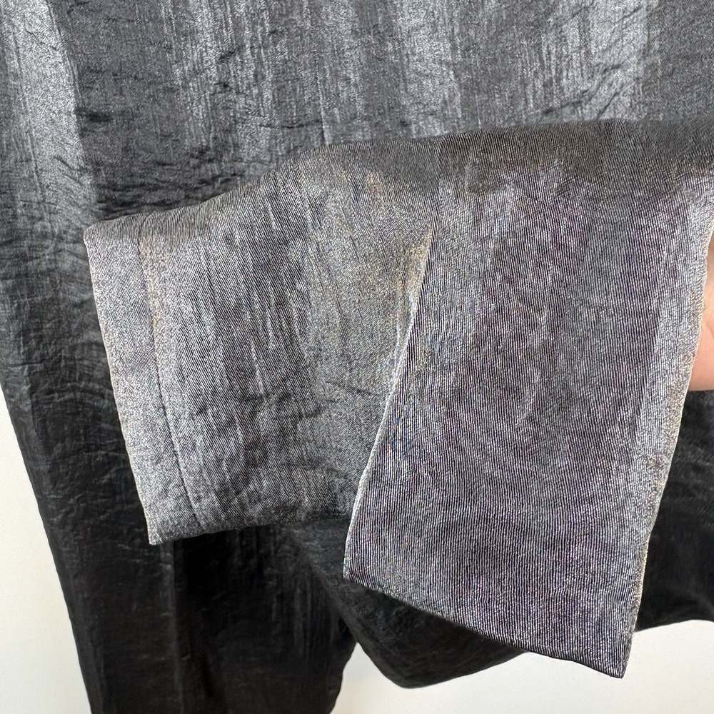 Peace of Cloth Y2K Gray Metallic Size 2 Trousers  Pants Viscose Made in NYC - Picture 3 of 12